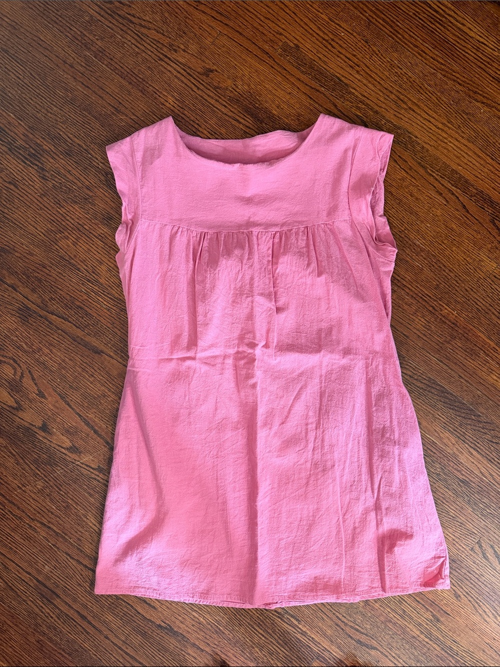 Pink Short-Sleeve Casual Cotton Dress for Women